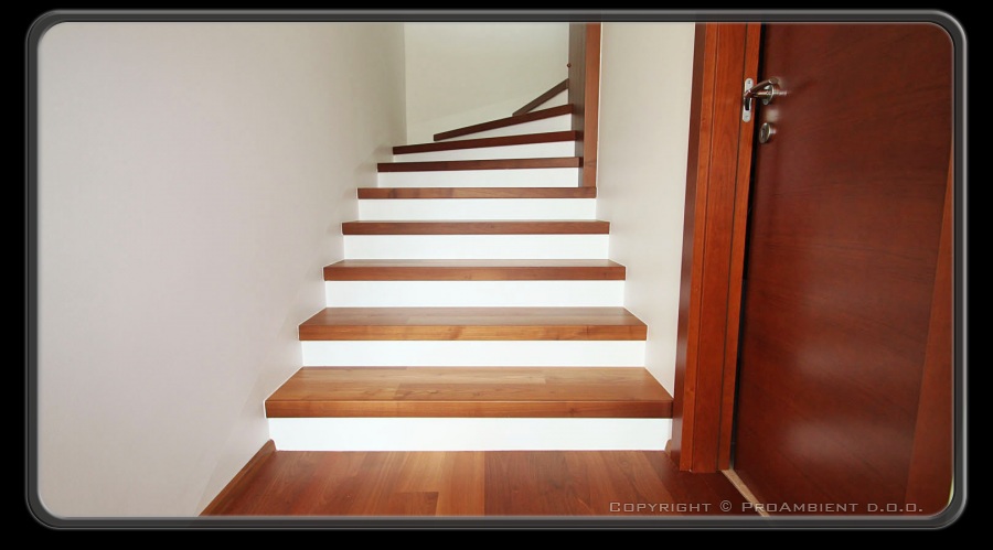lesene stopnice parket