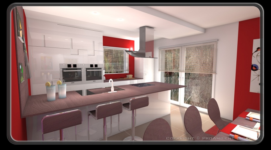 Vizualizacija notranje opreme hiše gradnja načrt