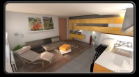 3D izris notranje opreme vizualizacija kuhinja in 