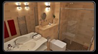 Hotelska kopalnica - keramika v imitaciji lesa