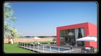 villa al mare col. rosso rendering 3D